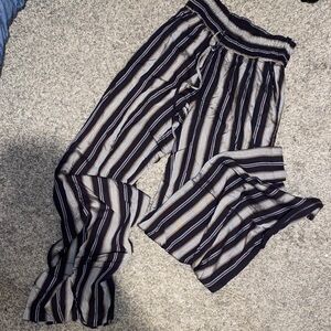 Striped Wide-Leg Pants